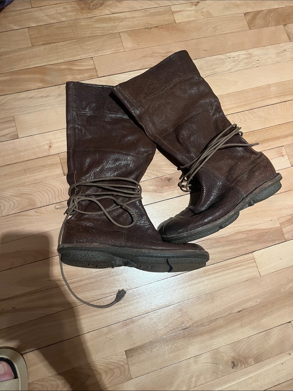 Women’s Brown Leather Combat Moto Boots